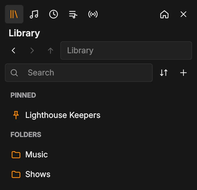 Library tab