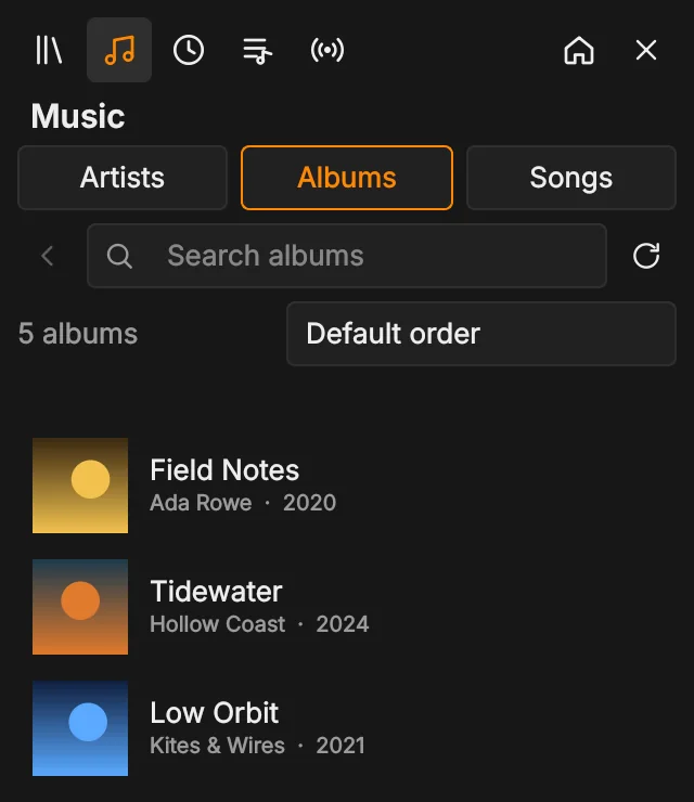 Music tab