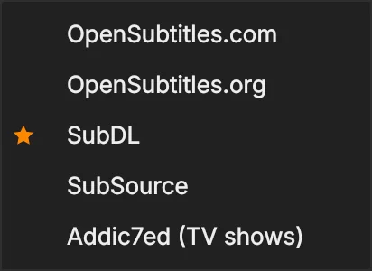 Find online, with a preferred site starred
