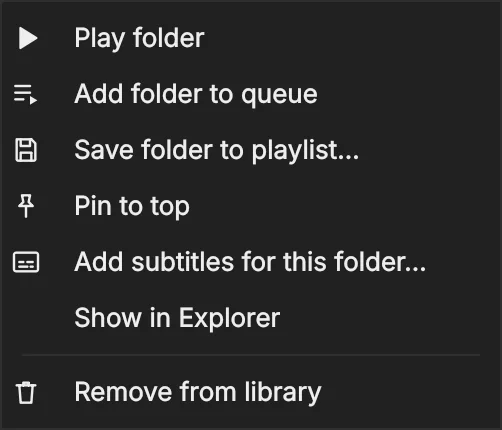 Right-click a folder