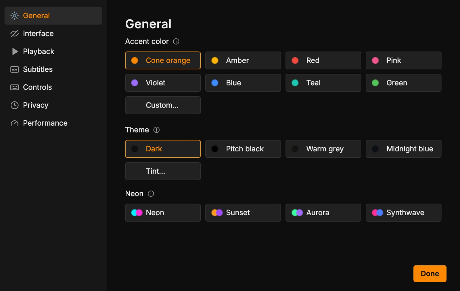 Preferences > General
