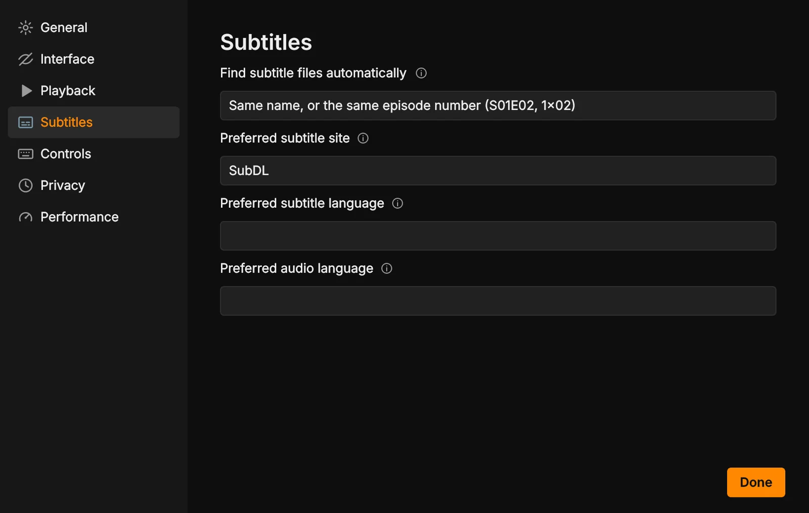 Preferences > Subtitles