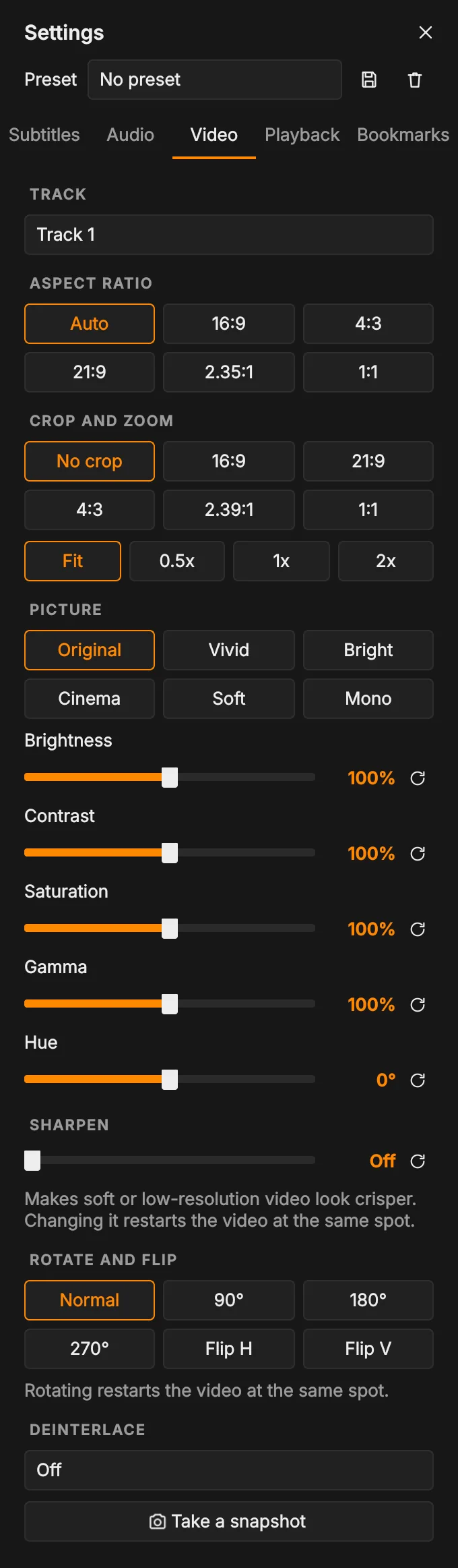 Video tab